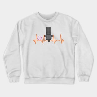 Awesome Podcast Heartbeat Podcaster Heart Beat Crewneck Sweatshirt